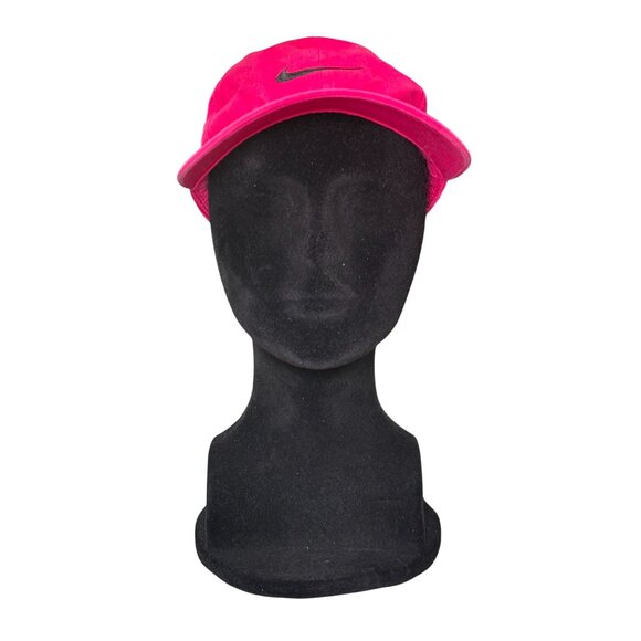 Nike Youth Pink Adjustable Cotton Cap With Black Swoosh Logo and Pink Band OS - Picture 2 of 10